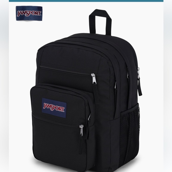 Jansport Big Student Laptop Backpack in Black Canvas - Picture 2 of 14